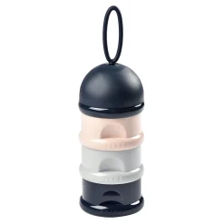 Boite doseuse de lait 3 compartiments empilables Night blue/Rose