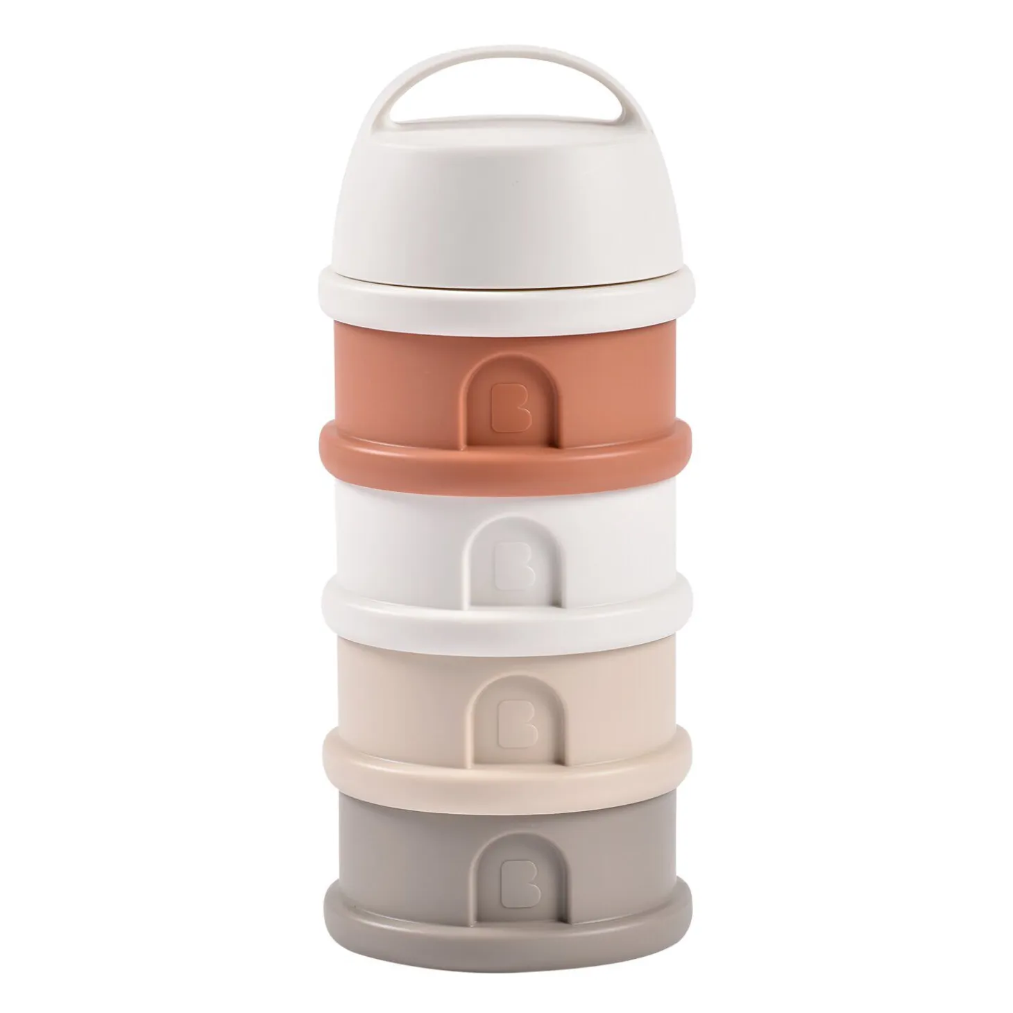 Boîte doseuse de lait 4 compartiments empilables Terracotta