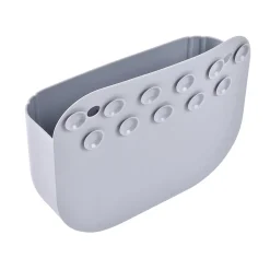 Coffret de bain : panier et jouets de bain silicone Galet / Menthe au lait / Multi couleurs