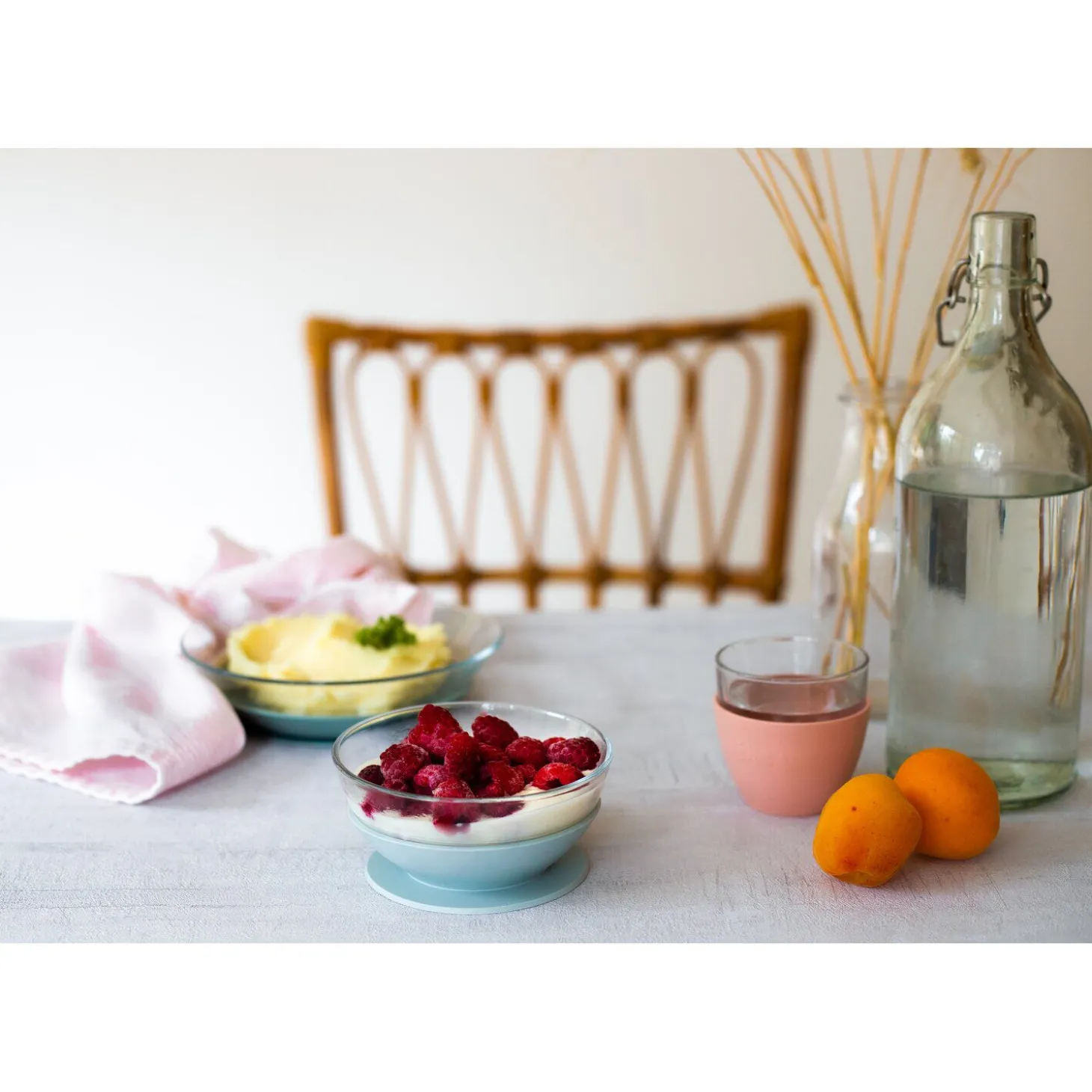 Coffret repas verre Eucalyptus/Rose