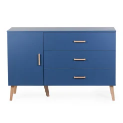 Commode 4 tiroirs Bleu gras