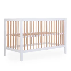 COT 97 - Lit de bébé - 120x60Cm - Blanc Naturel