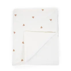 Couverture De Bébé - 80x100 Cm - Jersey + Mousseline - Heart
