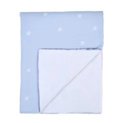 Couverture De Bébé - 80x100 Cm - Mousseline Fleur - Bleue