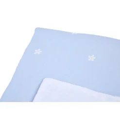 Couverture De Bébé - 80x100 Cm - Mousseline Fleur - Bleue