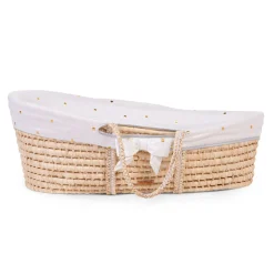 Habillage Panier Moise - Jersey - Gold Dots