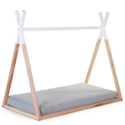 Lit Tipi - 70x140 Cm - Bois - Naturel Blanc