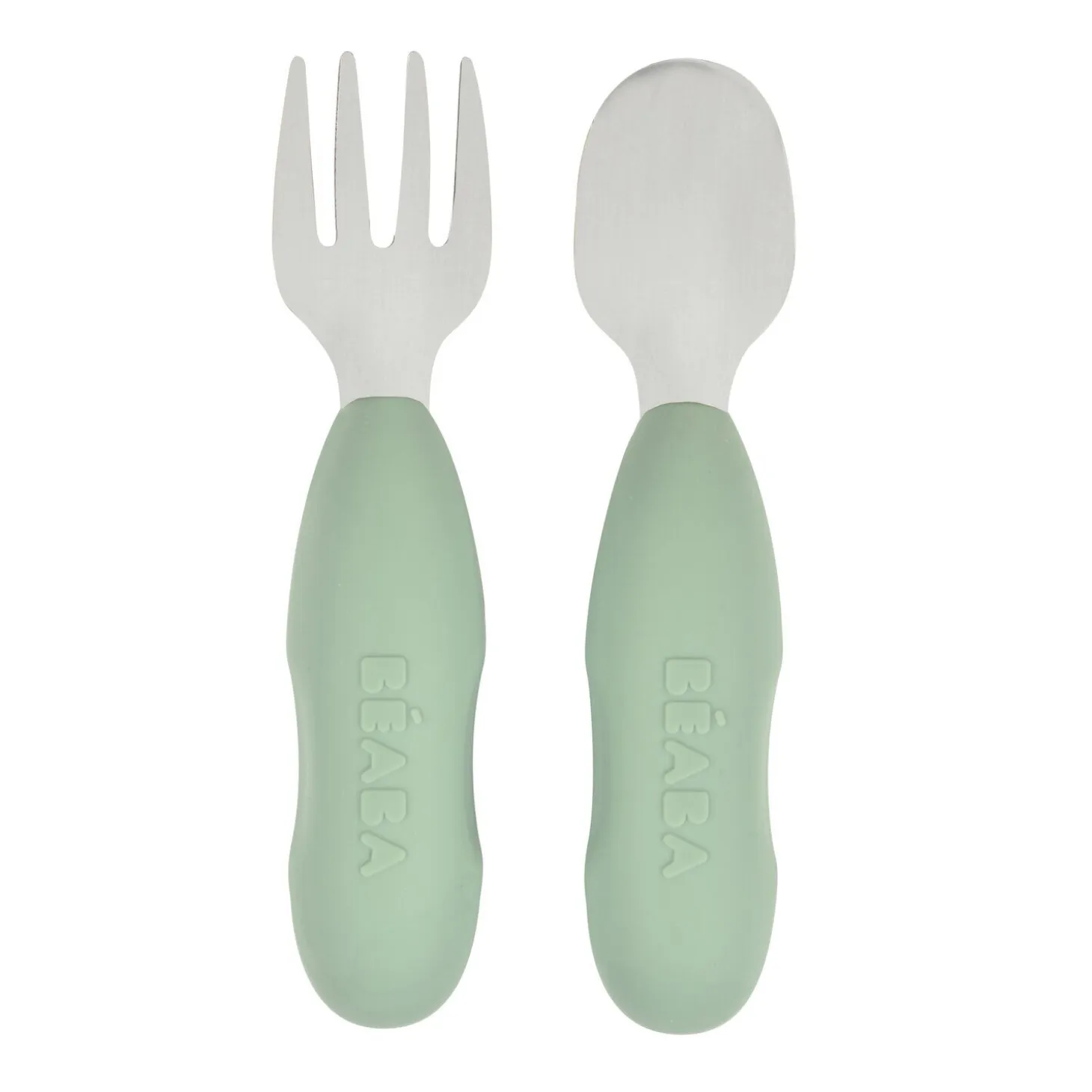 Lot 2 pré-couverts d'apprentissage Inox Vert sauge