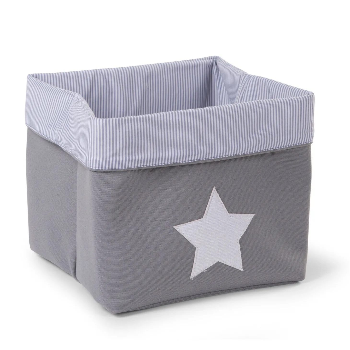 Panier De Rangement - 32x32x29 Cm - Toile - Gris Rayures