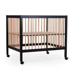 Parc 97 + Roues - 95x75 Cm - Bois - Noir / Naturel