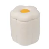 Pouf + Coffre à jouets Fleur blanc cassé