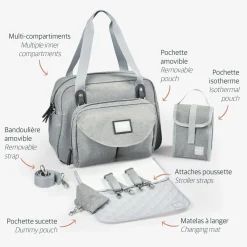 Sac à langer Genève Gris chiné