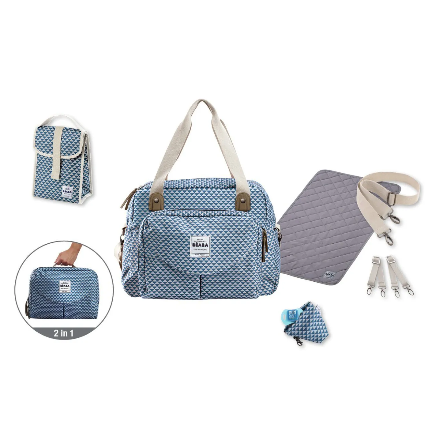 Sac à langer Genève Play print Bleu