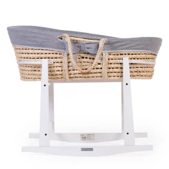 Support à bascule panier à moïse en bois blanc
